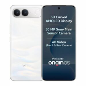 Vivo S2 5G front and back view in Silk White color