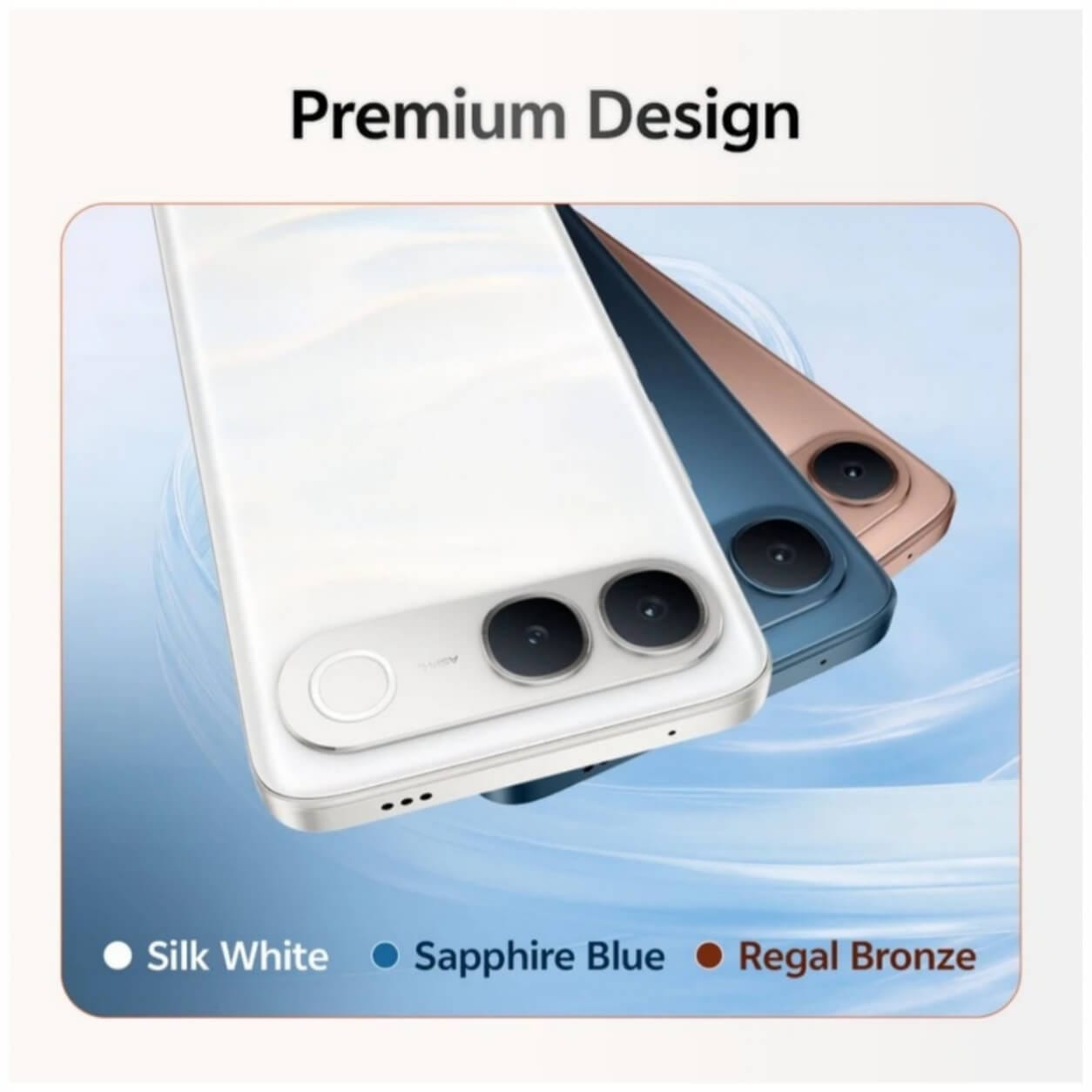 Vivo S2 5G front and back view in Silk White color